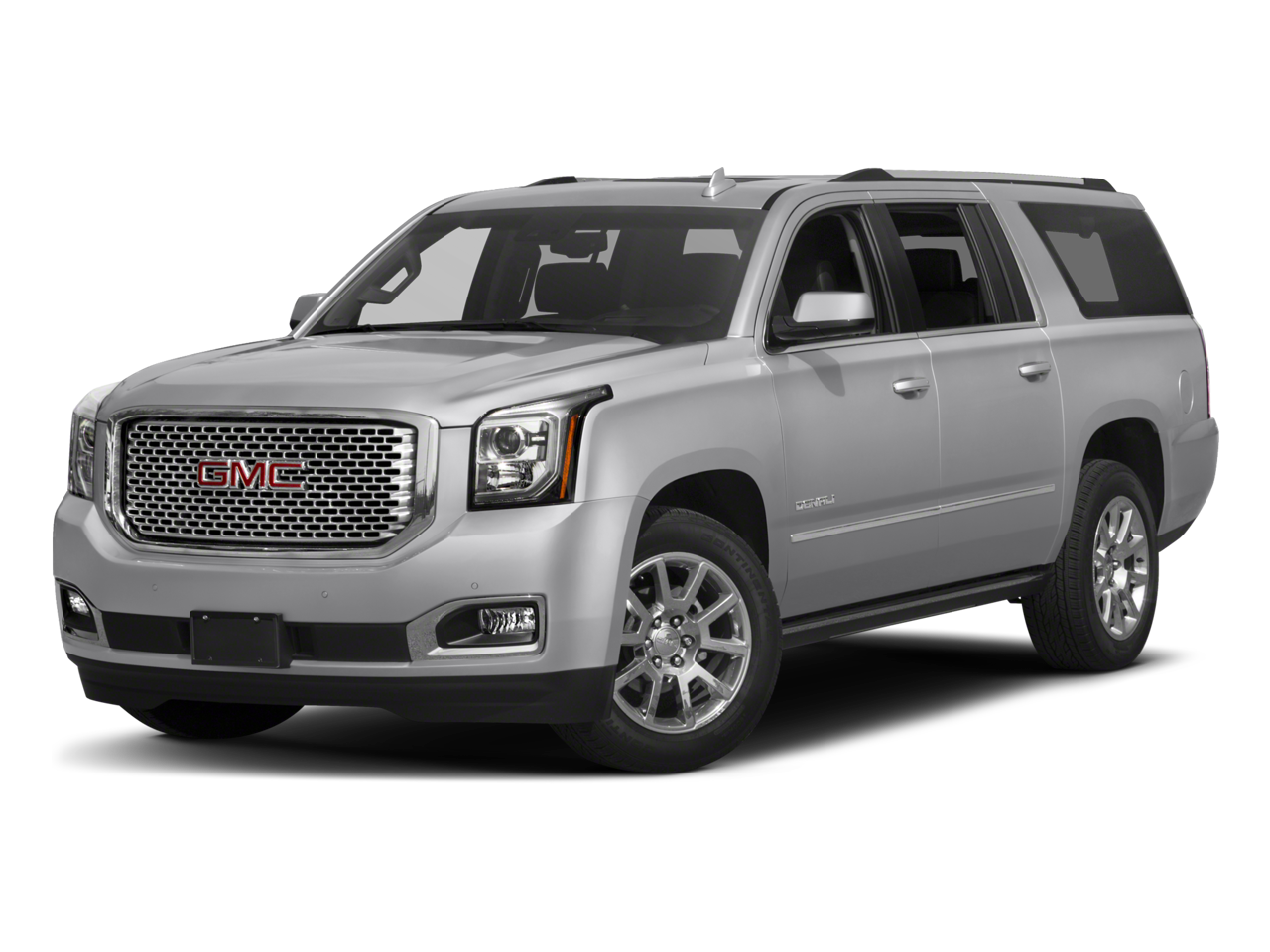 2018 GMC Yukon XL Denali in Quicksilver Metallic — front three-quarter view