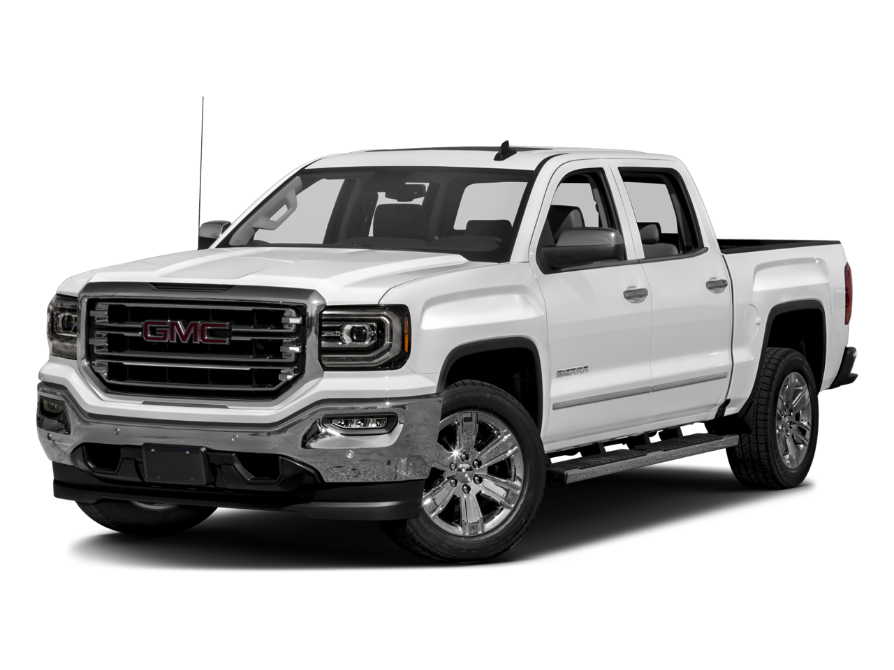 2018 GMC Sierra 1500 SLT in White — front three-quarter view