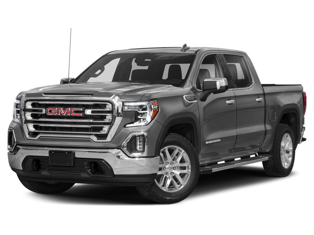 2021 GMC Sierra 1500 SLT in Onyx Black — front three-quarter view