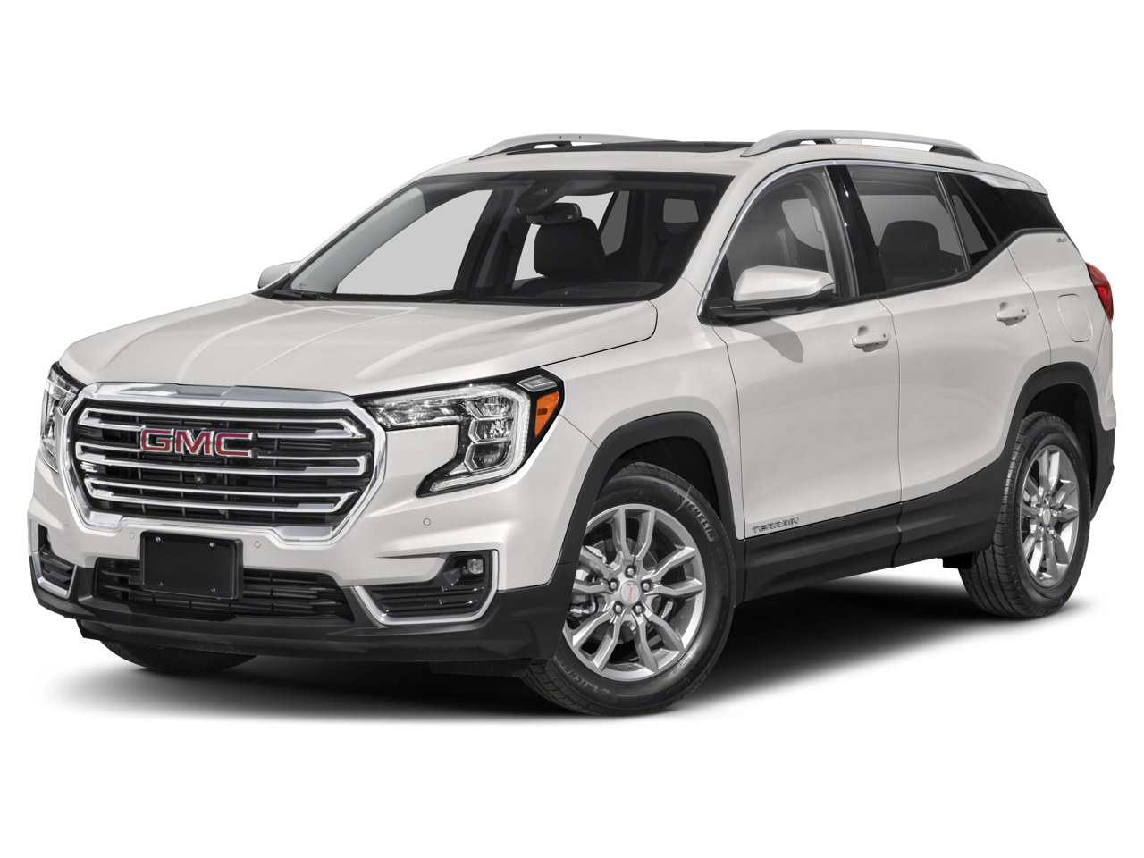 2023 GMC Terrain Denali in Volcanic Red Tintcoat — front three-quarter view