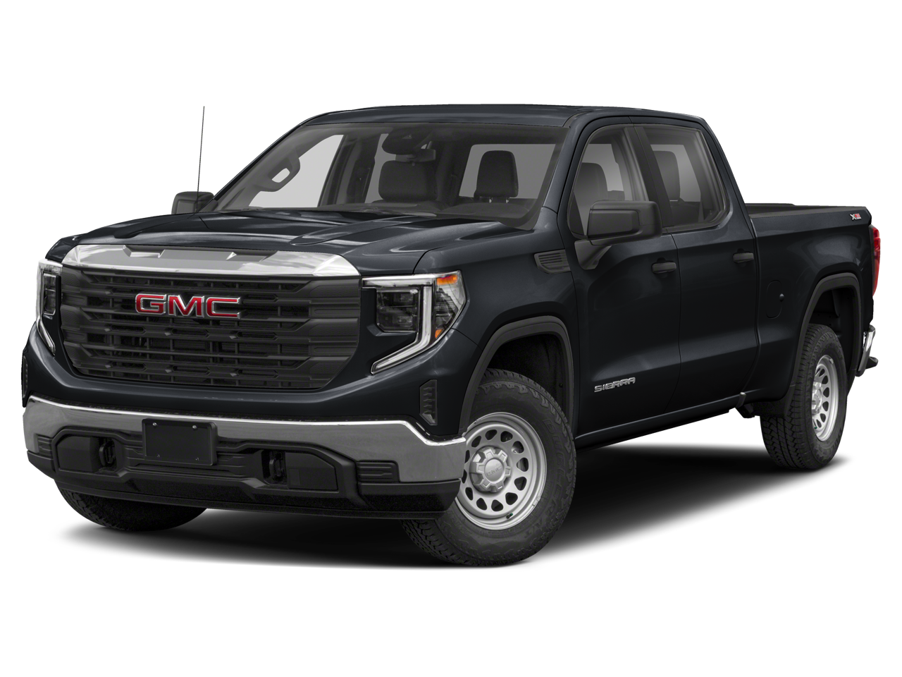 2023 GMC Sierra 1500 SLT in Sterling Metallic — front three-quarter view