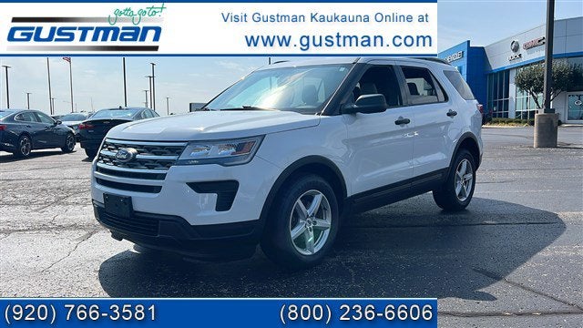 2019 Ford Explorer Base in White — front three-quarter view
