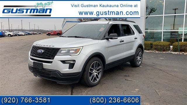 2019 Ford Explorer Sport in Silver — front three-quarter view