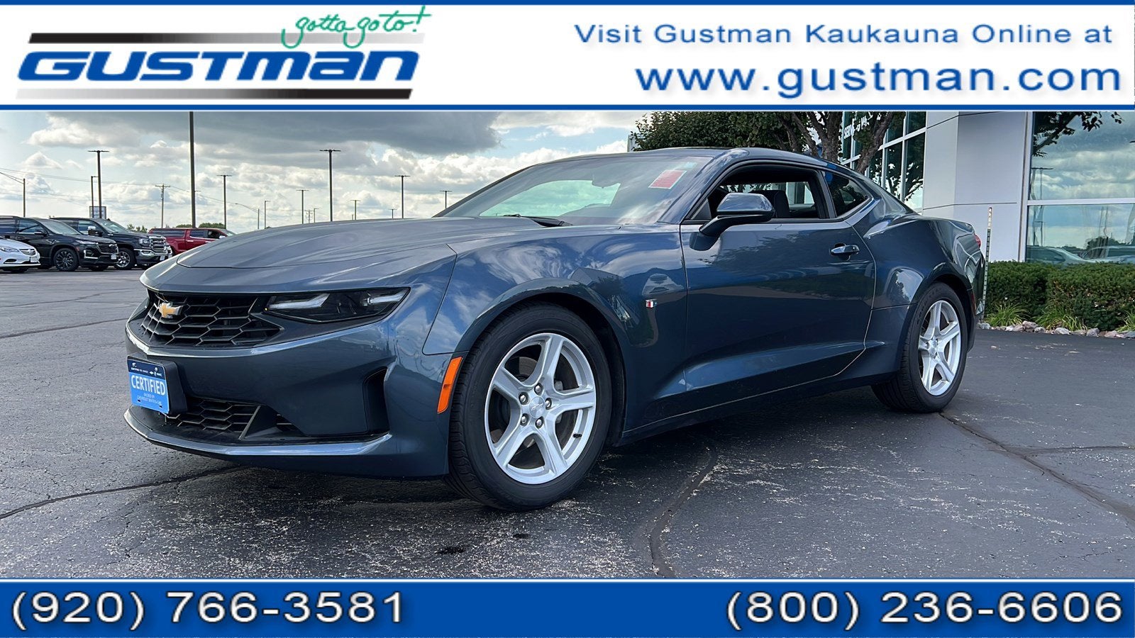 2022 Chevrolet Camaro 1LT in Shadow Gray Metallic — front three-quarter view
