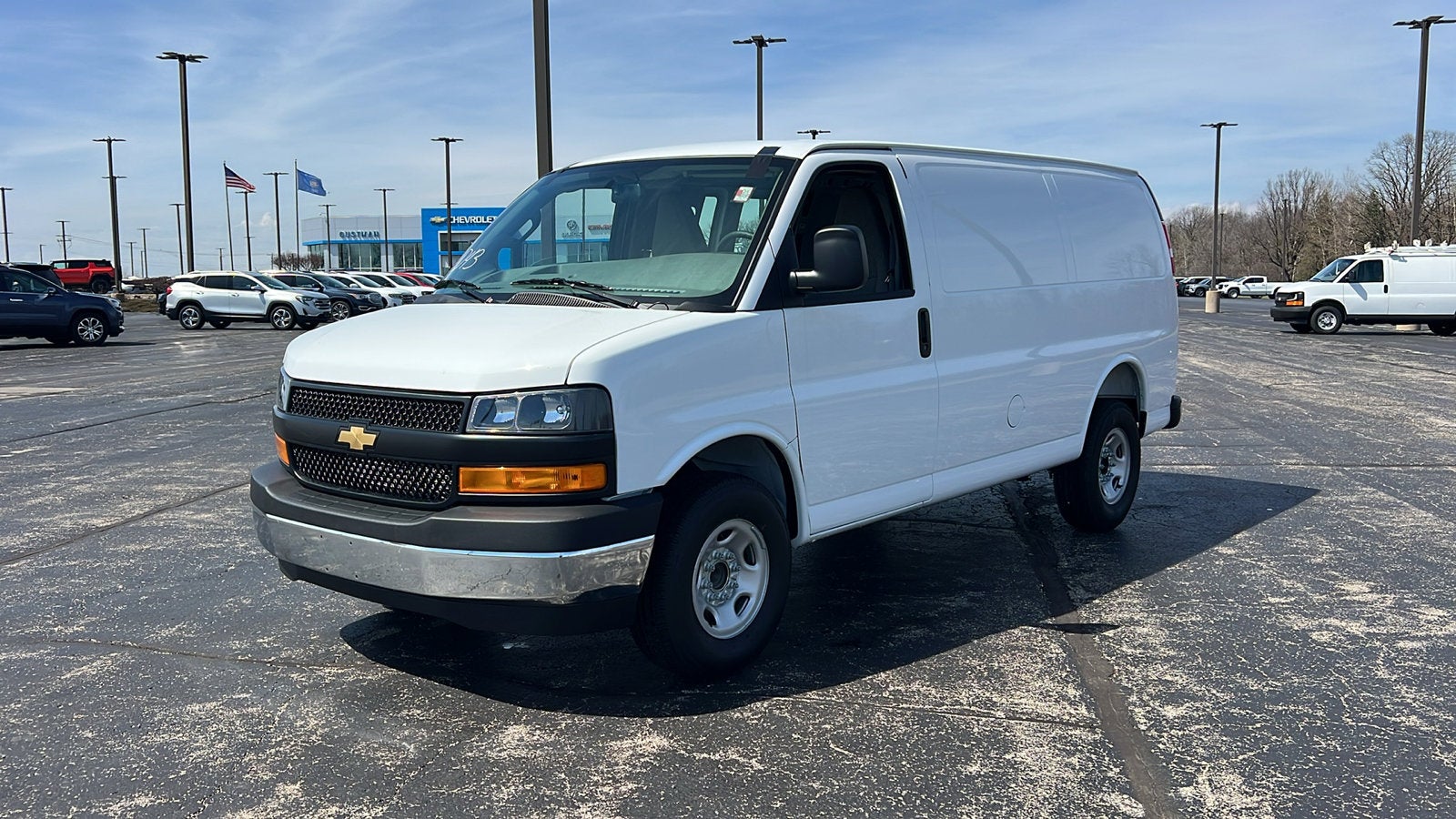 2026 Chevrolet Express Cargo WT in Summit White — front three-quarter view