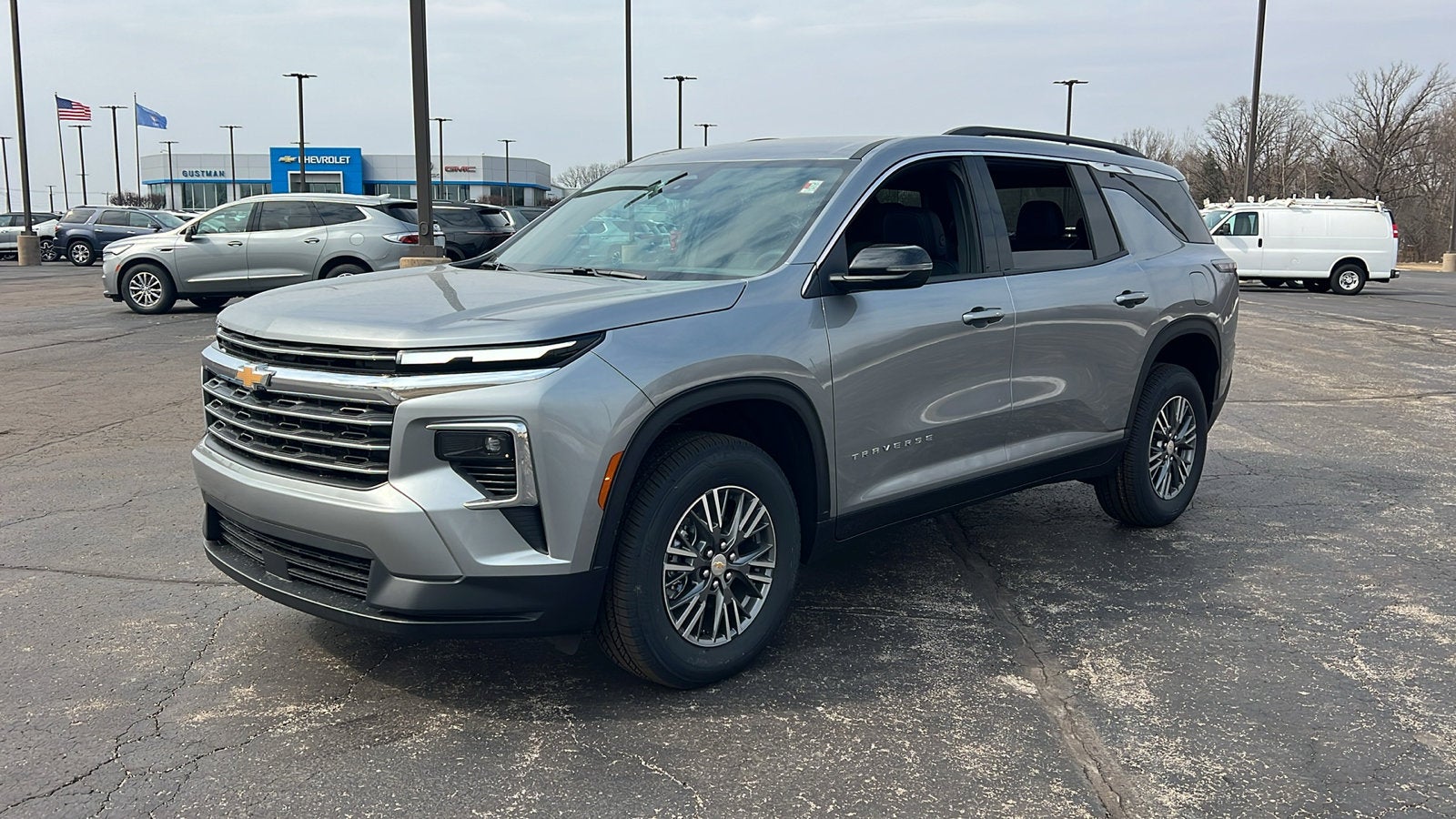 2026 Chevrolet Traverse LT in Sterling Gray Metallic — front three-quarter view