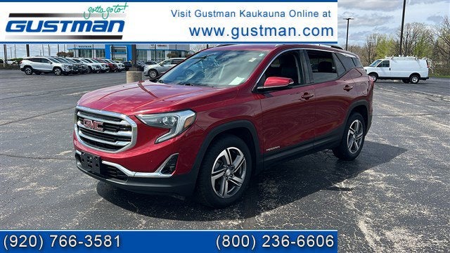 2020 GMC Terrain SLT in Red Quartz Tintcoat — front three-quarter view