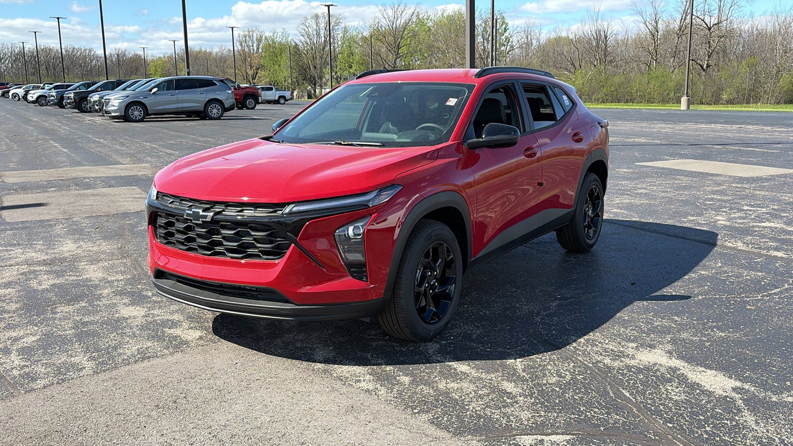 2026 Chevrolet Trax LT in Apex Red — front three-quarter view