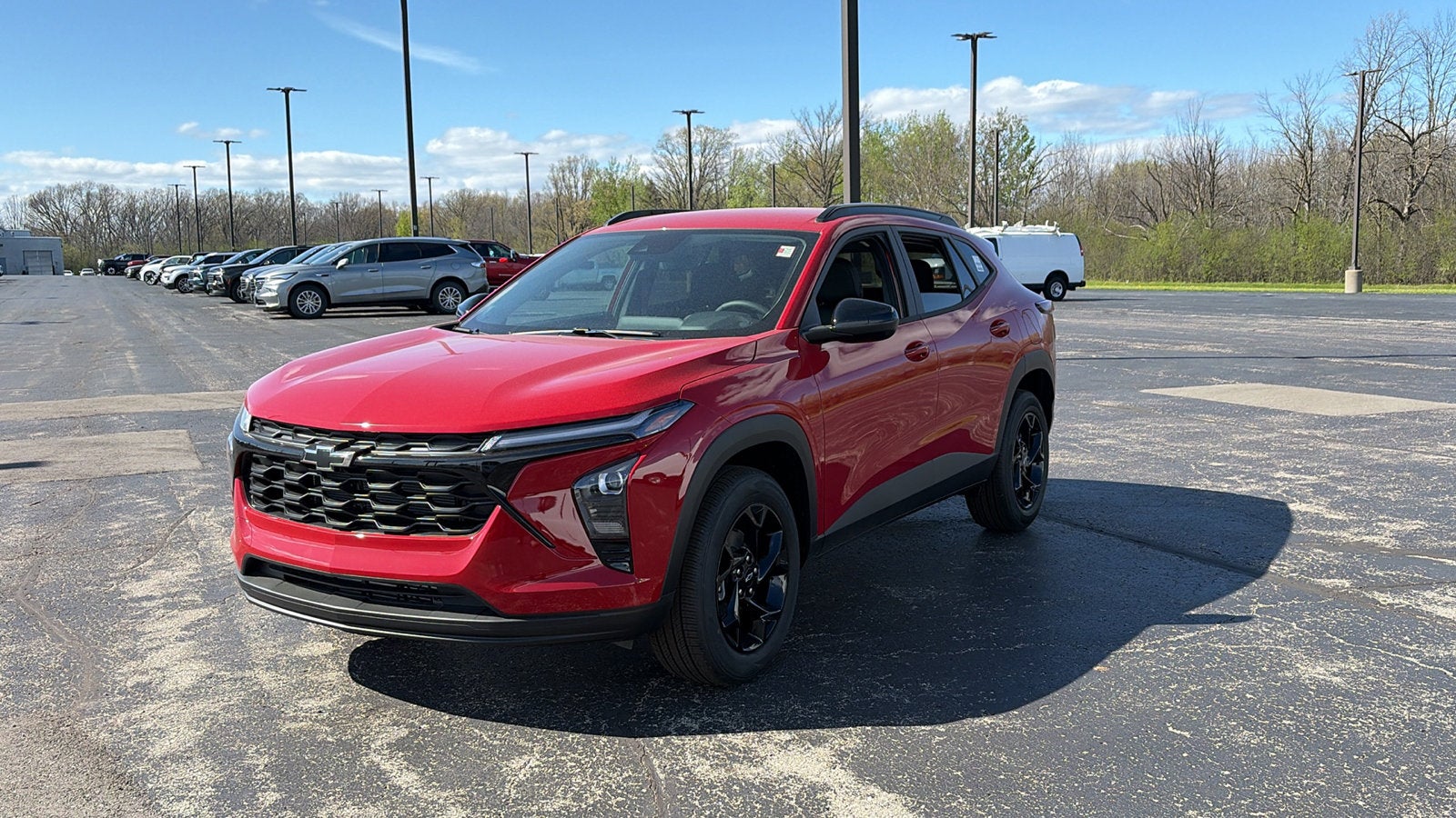 2026 Chevrolet Trax LT in Apex Red — front three-quarter view