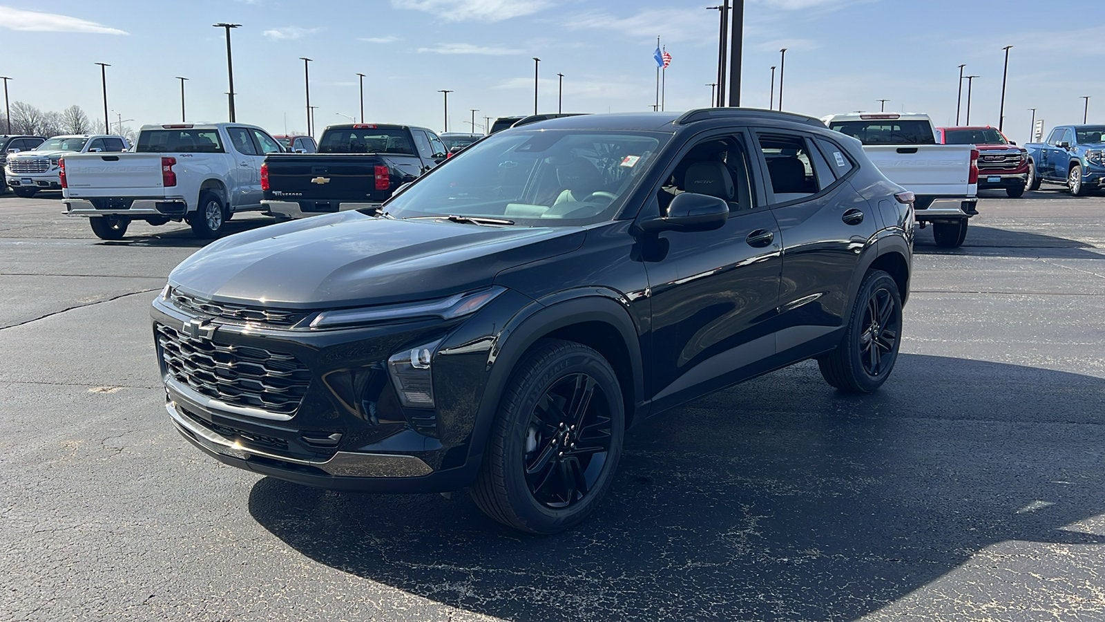 2026 Chevrolet Trax ACTIV in Mosaic Black Metallic — front three-quarter view