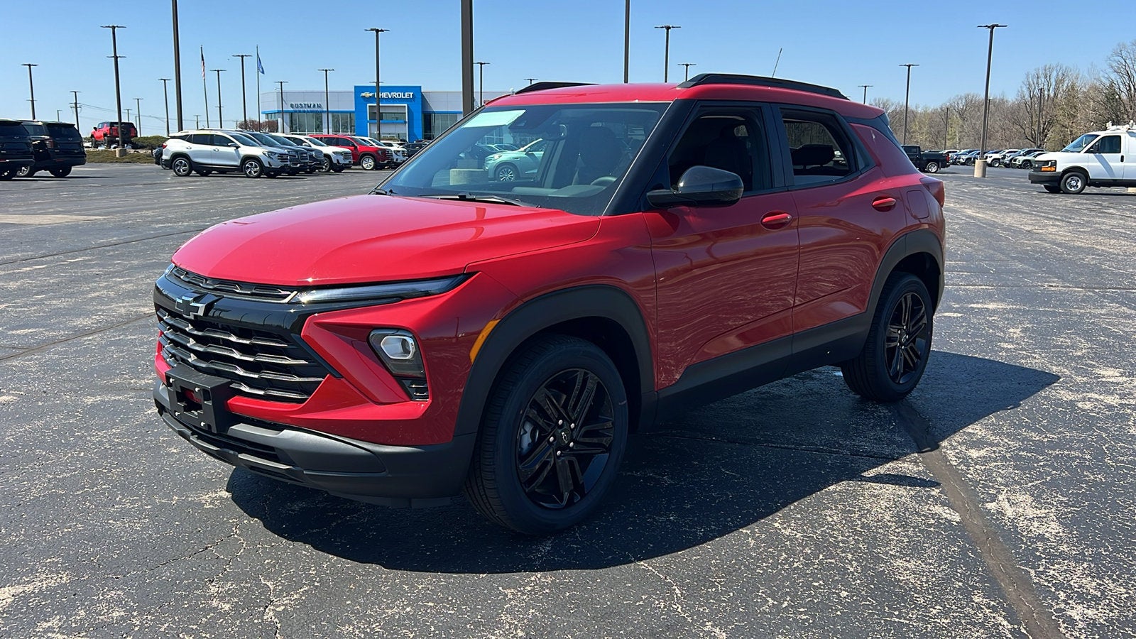2026 Chevrolet Trailblazer LT in Apex Red — front three-quarter view